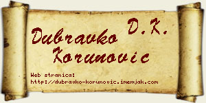 Dubravko Korunović vizit kartica